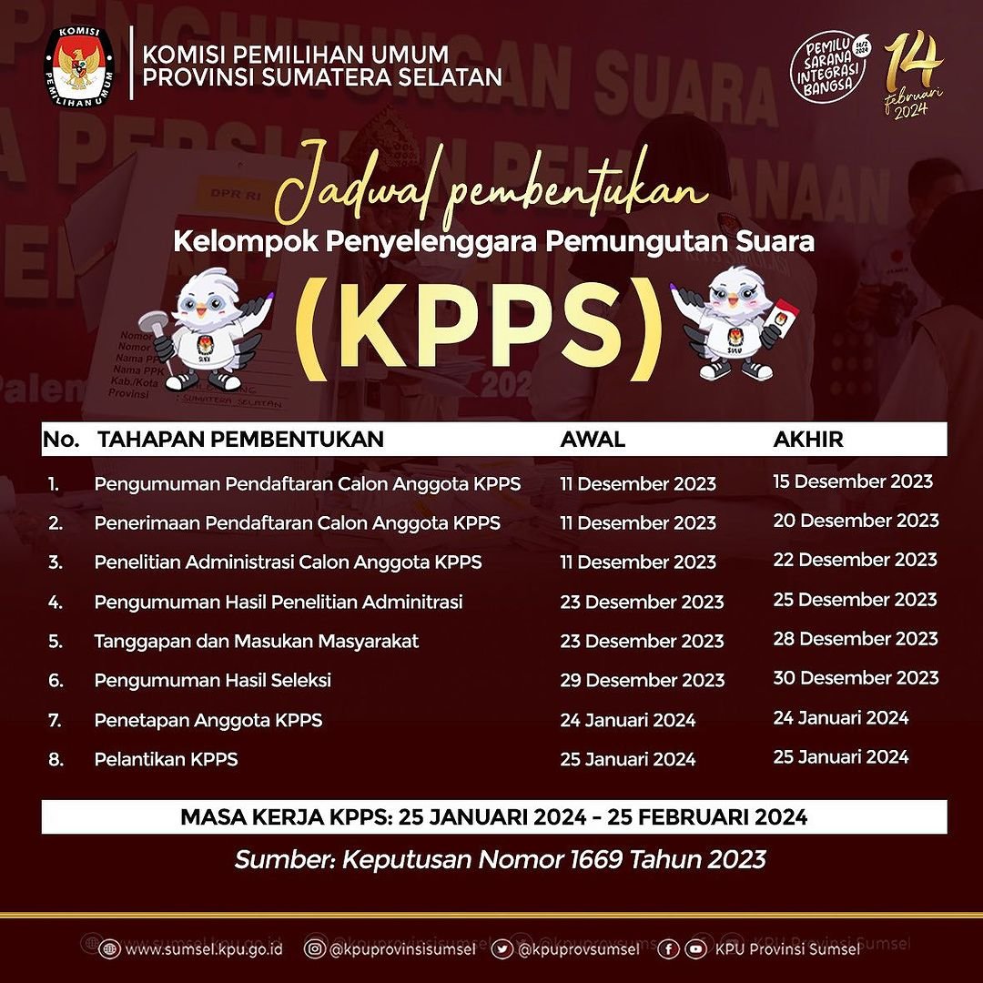 Sumber : Instagram KPU Provinsi Sumatera Selatan